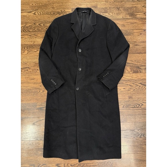 Brooks Brothers 346 Wool Cashmere Overcoat Black Dress Coat Formal Men 46